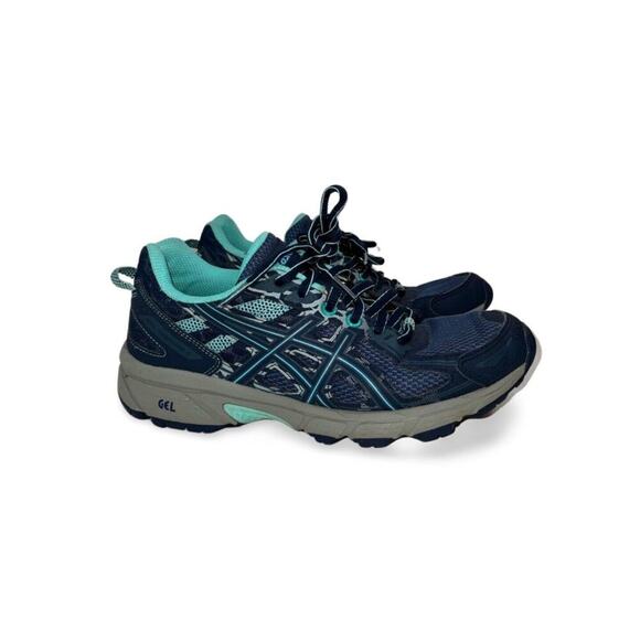 Asics Gel-Venture 6 Womens Athletic Running Shoes Size 7 Gray Blue Turquoise - Picture 1 of 6